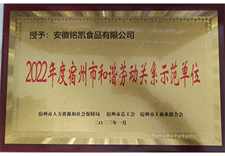 宿州市和谐劳动关系示范单位