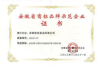 安徽省商标品牌示范企业